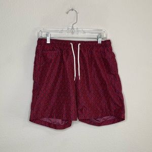 Trunks Surf & Swim Co. Red Geometric Swim Trunks